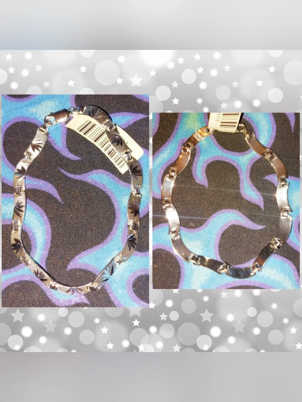 Unbranded Unisex Sterling Silver Curvy w/Etched Design 8